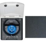 Priză exterior CEE cu închidere magnetică - Negru