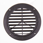 Grilă de ventilație, neagră, exterior: 164 mm, rotundă